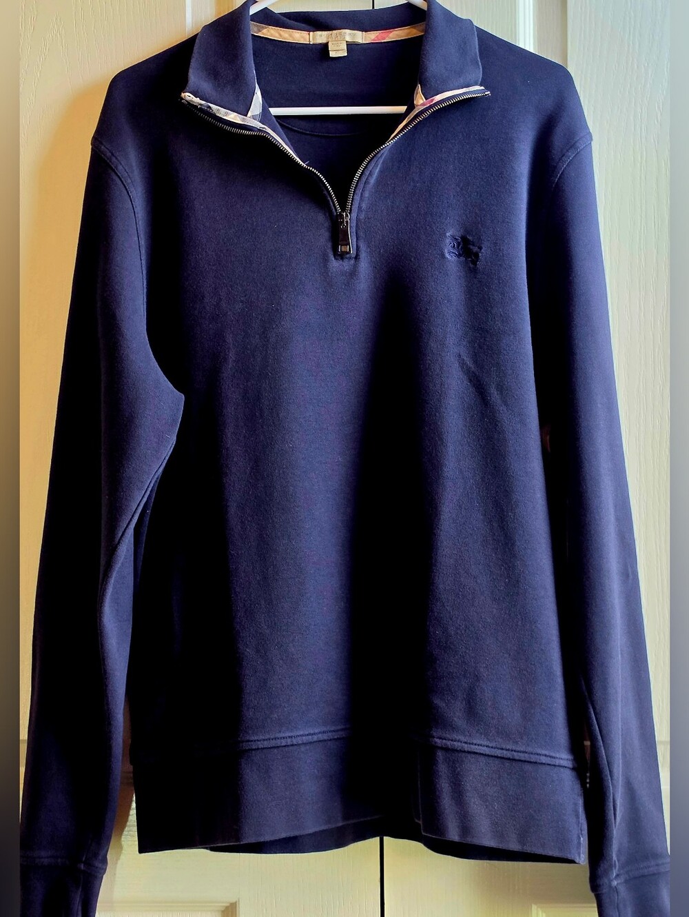 Burberry Brit XL Men's Navy Quarter-Zip Sweatshirt